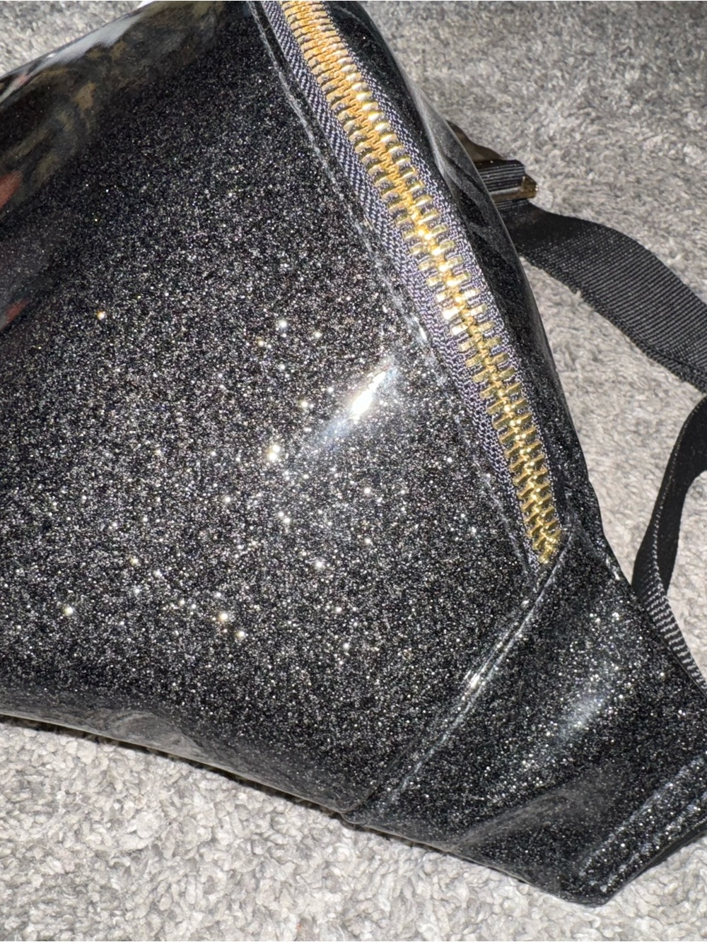 Sparkle Black hip pack with Gold buckle